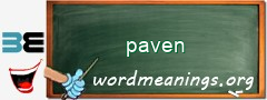 WordMeaning blackboard for paven